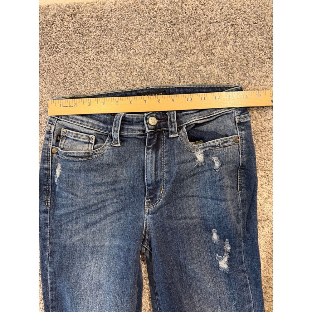 Judy Blue Jeans Women 3/26 Blue Boot Cut Distressed JB82541DK Stretch Denim - Picture 5 of 10
